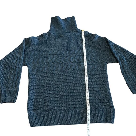 SUZY SHIER Women's Turtle Neck Stone Blue Sweater Warm, Size Large - Picture 10 of 12